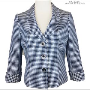 Tahari Arthur S Levine Blazer Houndtooth Size 8